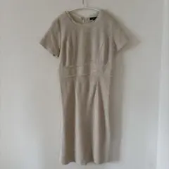COMME CA ISM 半袖ひざ丈ワンピース M ベージュ