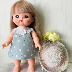 No.1935 メルちゃん　Aラインワンピース　帽子付き