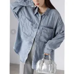 26SS美品*リベリー 2WAYテンセルデニムシャツ ブルー