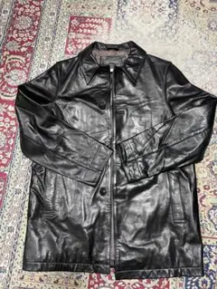 野村訓市　レザーカーコート　肉厚　ライナー付き　本革　ブラック 希少 野村訓市着用 オールドギャップ レザーカーコート ブラック1385