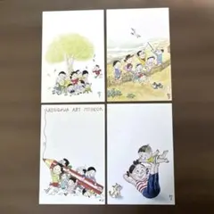 サザエさん長谷川町子記念館 ミニファイル付ポストカード + メモ帳