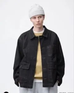 GU ダークグレー デニムワークジャケット