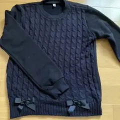 ネイビー ケーブル編み セーター 150