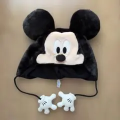 ミッキーマウス 耳付きフリース帽子 ファンキャップ