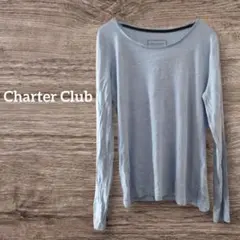 ✨１点物✨チャータークラブ 長袖Tシャツ【S】ライトブルー トップス 無地