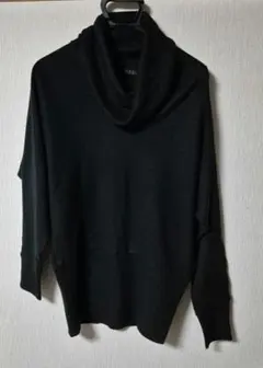 ドルマンスリーブ タートルネック ブラックニット