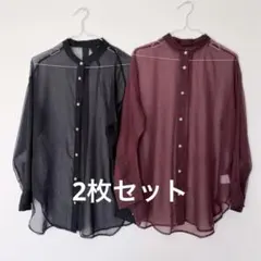 バンドカラーシアーシャツ　ナチュラルクチュール　マウジー　ムルーア　スライのサムネイル