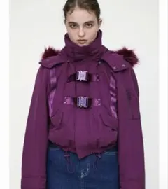 SLY BELTED N2-B ショートダウンジャケット パープル