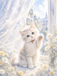 癒しのオリジナルデジタルアート　ふわふわ子猫