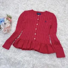 極美品　ポロラルフローレン ピンク　カーディガン　現行タグ　QRコード付き