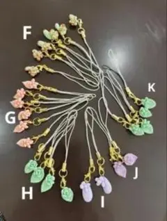 樹脂製チャームセット 動物 花
