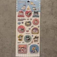 ❤︎サンリオ　ぷっくりシール　猫　被り物　公式ライセンス　ブルー
