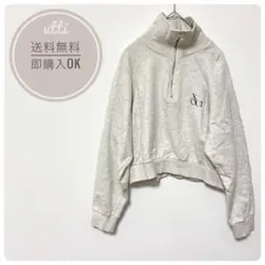 OUTXO ハーフジップショート丈トレーナー　スウェット　韓国風　コットン100