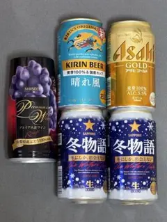 ビール4本とワインのセットのサムネイル