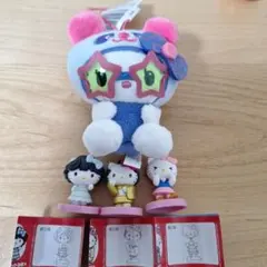 【わけあり】ハローキティチョコエッグ3個セット+ぬいぐるみ