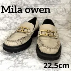 Mila owen ミラオーエン 厚底 ローファー ゴールド金具 22.5cmのサムネイル