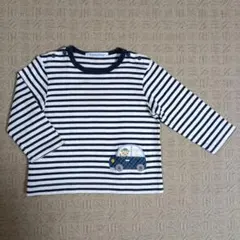 ファミリア　ボーダー　長袖Tシャツ　80　ファミちゃん　車