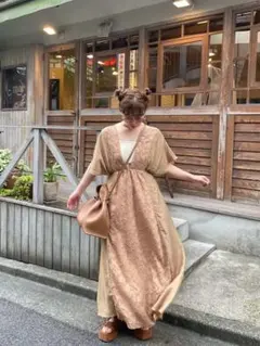 OLUN ドレープロングティアードワンピース FREE アイボリー OLUN ワンピース Drape long tiered onepiece/ドレープロング