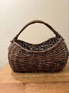 *️⃣プロフ必読❣️アンティーク 製造国不明 カゴ パニエ 蔓 ヴィンテージ 古手 籠 パニエ かご 籠 バスケット フランスブロカント アンティークの