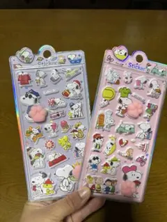 スヌーピー肉球シール　ぷくぷくシール 2枚セット
