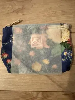 【売り尽くし】＆by P&D☆花柄キャンバスポーチ ネイビー
