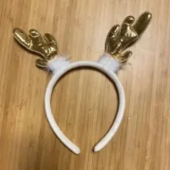 金色の鹿の角カチューシャ トナカイ クリスマス コスプレ カチューシャ ゴールドのサムネイル