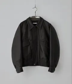 ヴィンテージ　アウター　ショート丈ブルゾン　チャコール　Sサイズ　古着