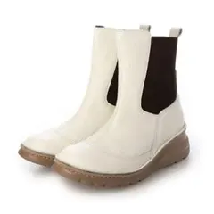 新品✨24.5cm ヨースケ 本革 サイドゴア ブーツ アイボリー