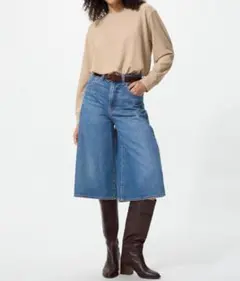 良品✨ユニクロ ソフトニットフリースクルーネックT XL ベージュ トップス