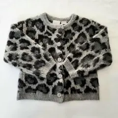ZARAキッズ★レオパード柄 ニットカーディガン 98cm グレー