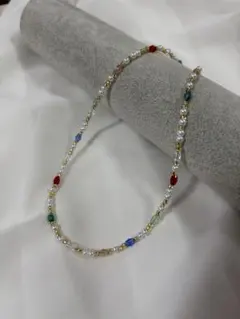 ビーズネックレス カラフル