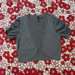 H&Mグレー パフスリーブ カーディガン 36