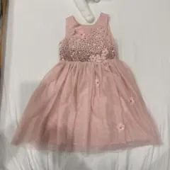キッズ フォーマルドレス ピンク スパンコール 花飾りのサムネイル