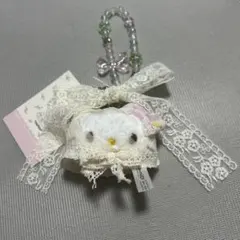 キティ マスコット付きコンパクトミラー ウェディングシリーズ セピア