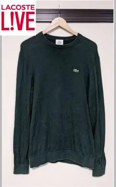 【LACOSTE LIVE】ニット/セーター/無地/カシミヤ/刺繍/ロゴ/古着