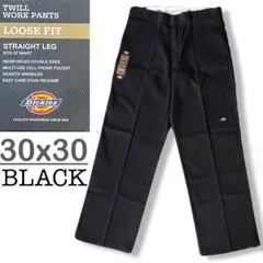 新品 30x30 ブラック DICKIES ダブルニー LOOSE FIT