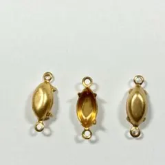 ハンドメイド用 石座パーツ マーキス型 ゴールド 3個セット　2点欠けあり