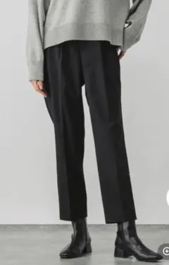 グローバルワーク　あったかうつくシルエットテーパードパンツL