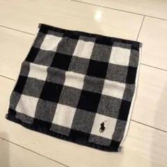 ★ポロラルフローレン★ハンドタオル/黒チェック/中古