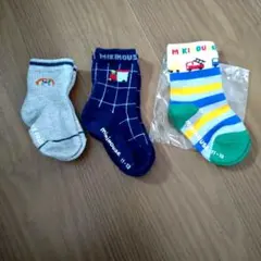 ミキハウス ベビー靴下 11-13cm 3足セット