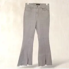 GORGE ゴージ　ブーツカットデニム　M　ベージュ系　裾スリット　裾フリンジ