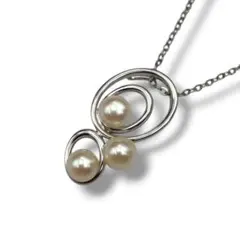 TASAKI タサキ ネックレス 3粒パール 6.6mm 本真珠 サークル 銀