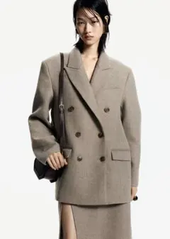 h&m オーバーサイズブレザー オーバーサイズジャケット ダブルブレスト