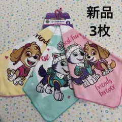3枚組、新品☆パウパトロール、スカイ、エベレスト☆ループ付きタオル、綿100%