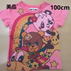 美品 グラグラ 半袖シャツ 100〜105cm 4 ピンク パンダ