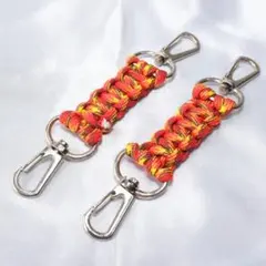 《KH002》パラコードキーホルダー2個 レッドカモ