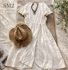 サマンサモスモス SM2 コットン フレア ワンピース ナチュラル アイボリー