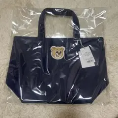 【即発送⭐︎新品タグ付き】小さいサイズ フェイラー　テディ ワッペントートバッグ オールドテディ ワッペントートバッグ L/OTE-163164(ネイビー