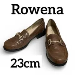 【美品✨】ロウェナ rowena クロコ型押し ローファー パンプス 23cm