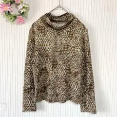 美品★ 【ジャンニロジュディチェ】 ストレッチ シャツ カットソー S 総柄